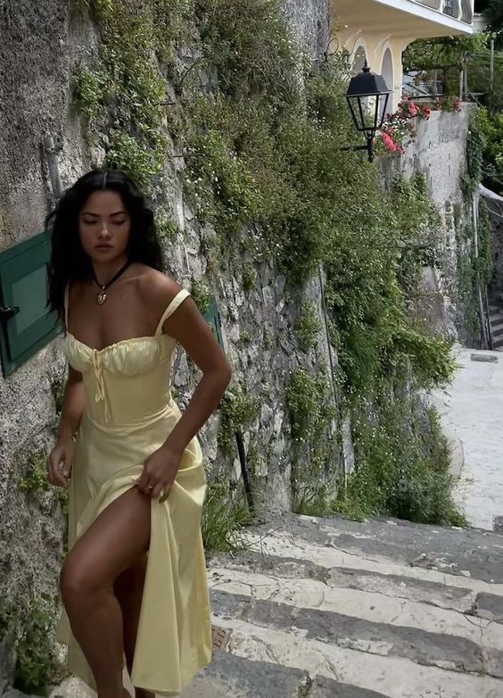 Simple A line Straps Green Slit Prom Dress Party Dresses