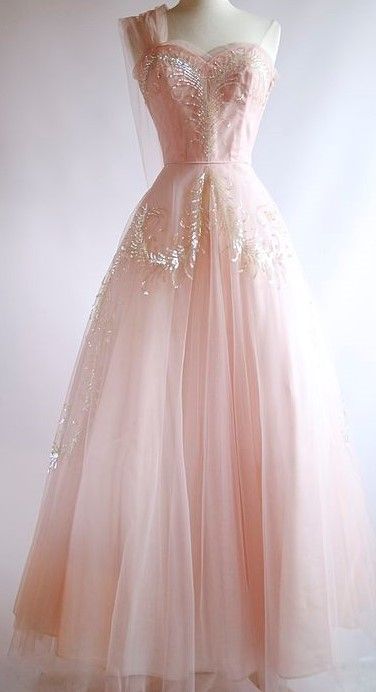 Fairy Ball Gown One Shoulder Pink Lace Prom Dresses Ankel Length Evening Dress