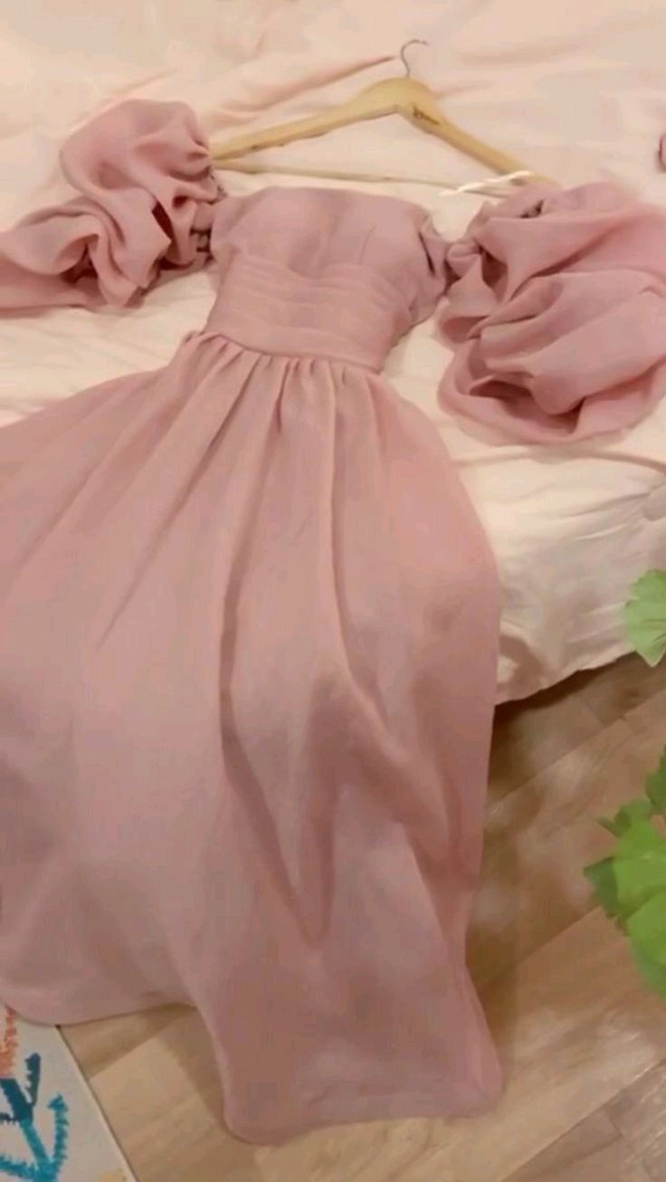 Fairy A line Pink Long Prom Dresses Evening Dress