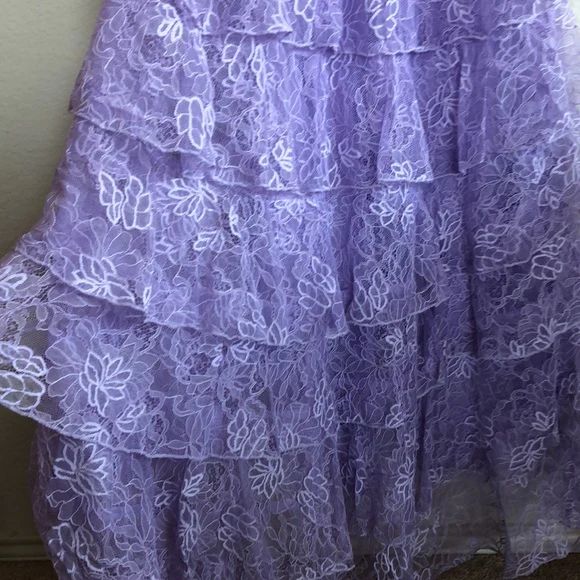 Lilac Lace Long prom Dress Party Dress 21th Birthday Outfits