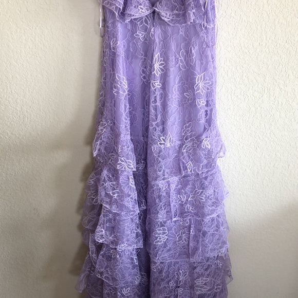 Lilac Lace Long prom Dress Party Dress 21th Birthday Outfits