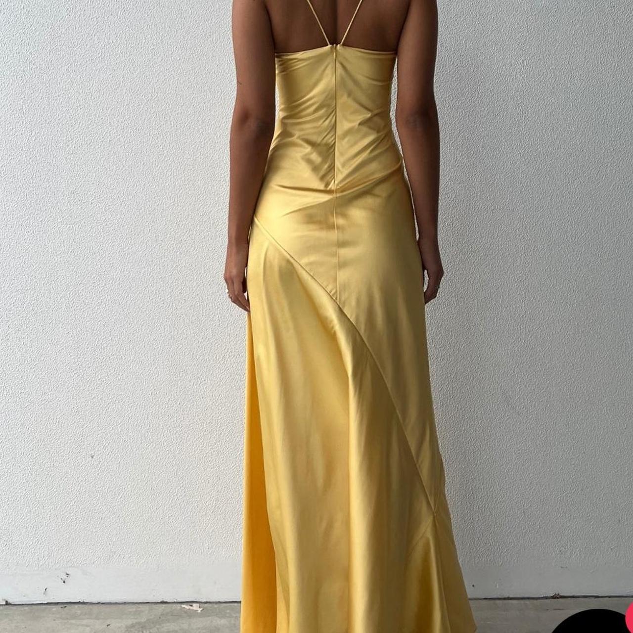 Sexy Mermaid Spaghetti Straps Sleeveless Party Dress Yellow Prom Dresses
