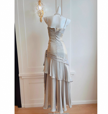 Modest Mermaid Spaghetti Straps Long Prom Dresses Birthday Party Dress Evening Gowns