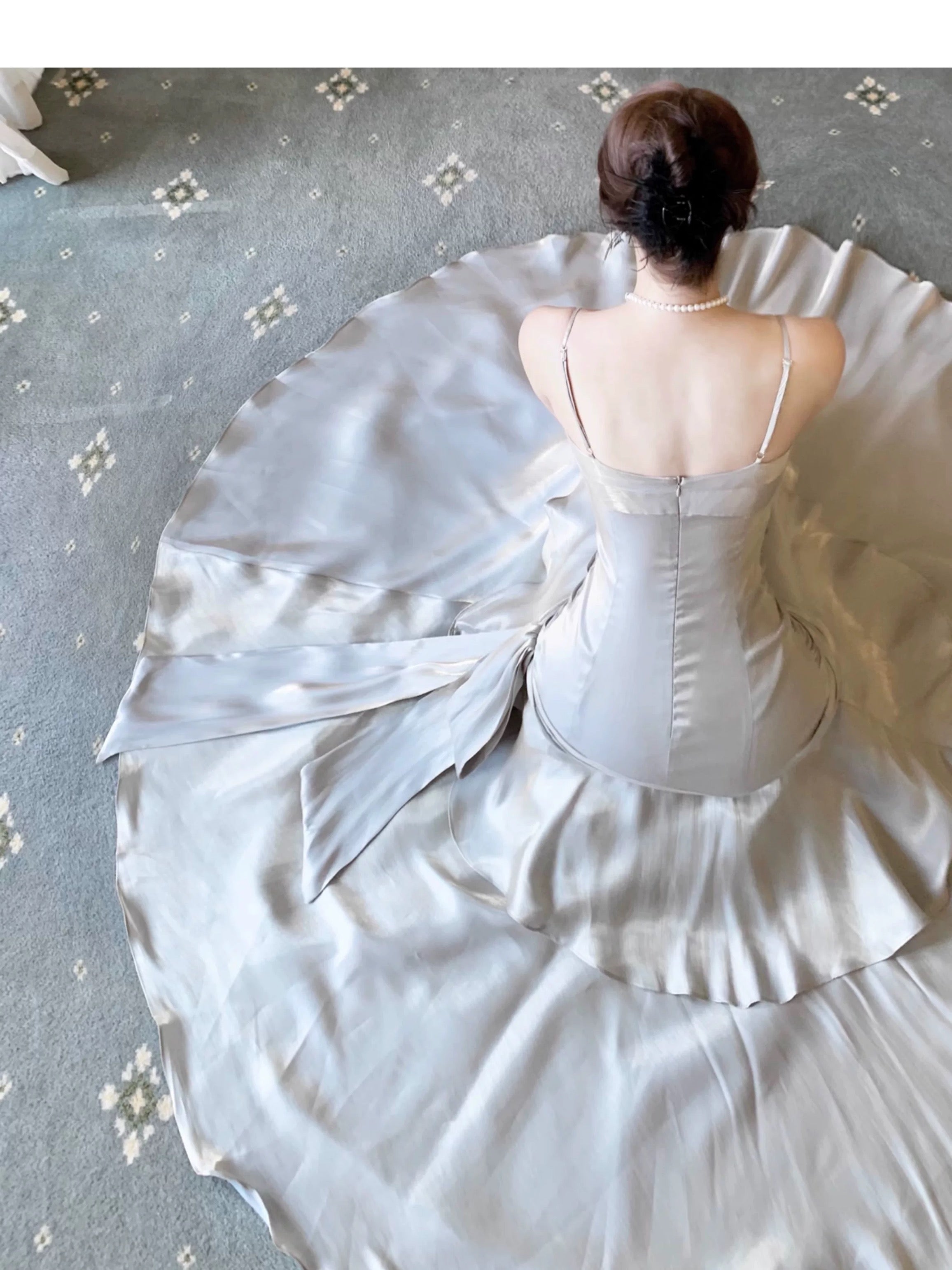 Modest Mermaid Spaghetti Straps Long Prom Dresses Birthday Party Dress Evening Gowns