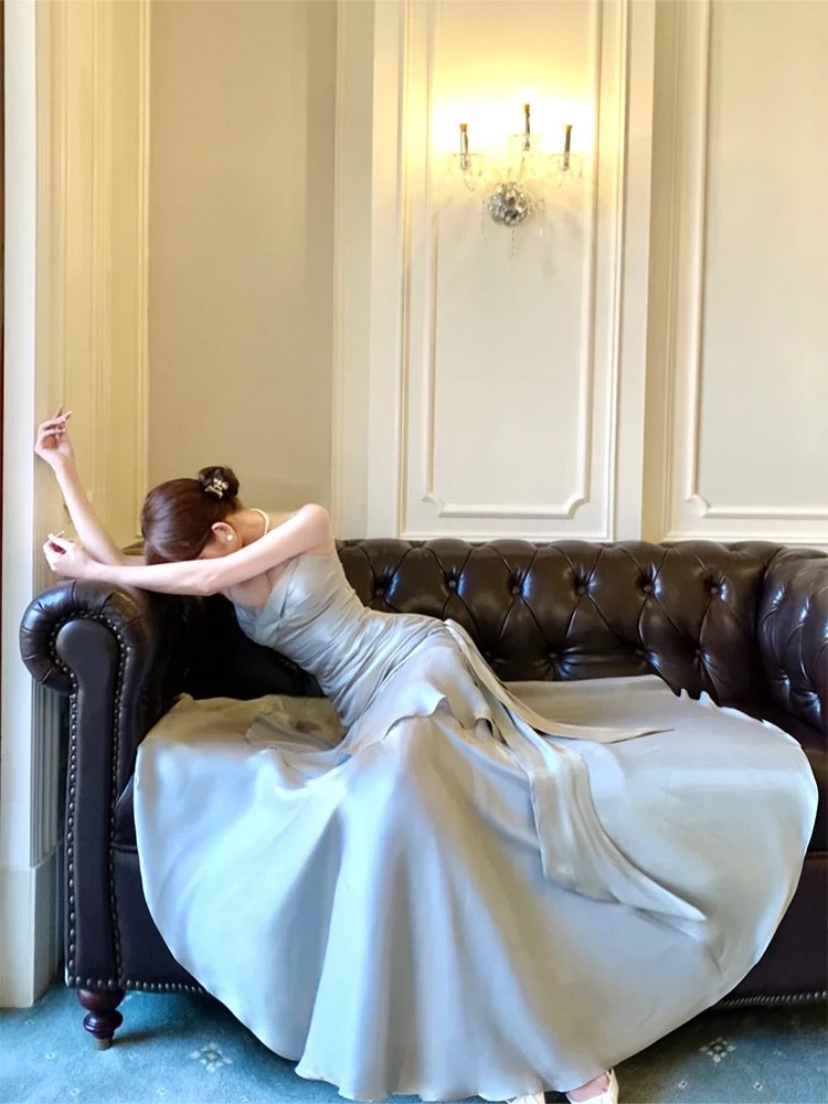 Modest Mermaid Spaghetti Straps Long Prom Dresses Birthday Party Dress Evening Gowns