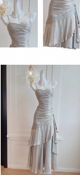 Modest Mermaid Spaghetti Straps Long Prom Dresses Birthday Party Dress Evening Gowns