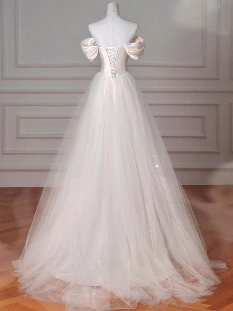 Vintage Sheath Off The Shoulder Satin Long Prom Dresses Party Evening Dress