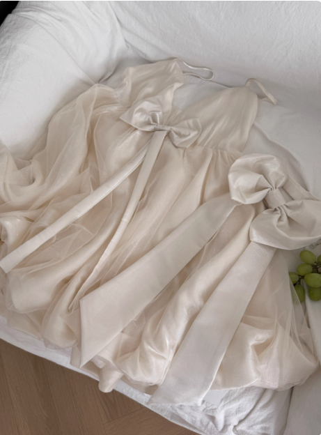 Princess Bowknot Halter Neck Sling Waist Net Tulle Puffy Birthday Party Dress Homecoming Dress P3829