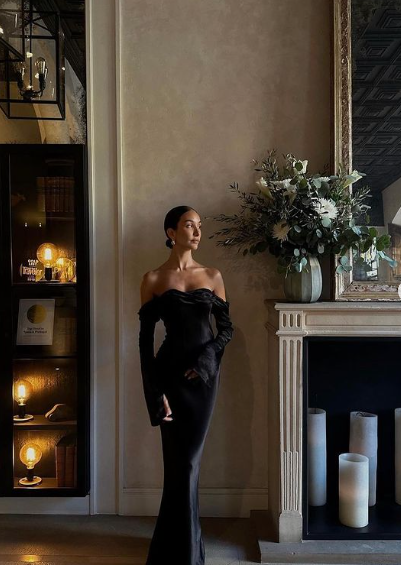 Formal Off-shoulder Sleeveless Mermaid Satin Evening Prom Dresses SD1589