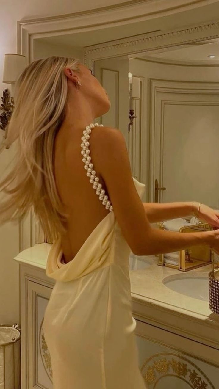 A line Backless Evening Party Dress Silk Satin Long Prom Dress