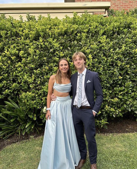 Sexy A line Straps Sleeveless Party Dress Light Sky Blue Backless Prom Dress