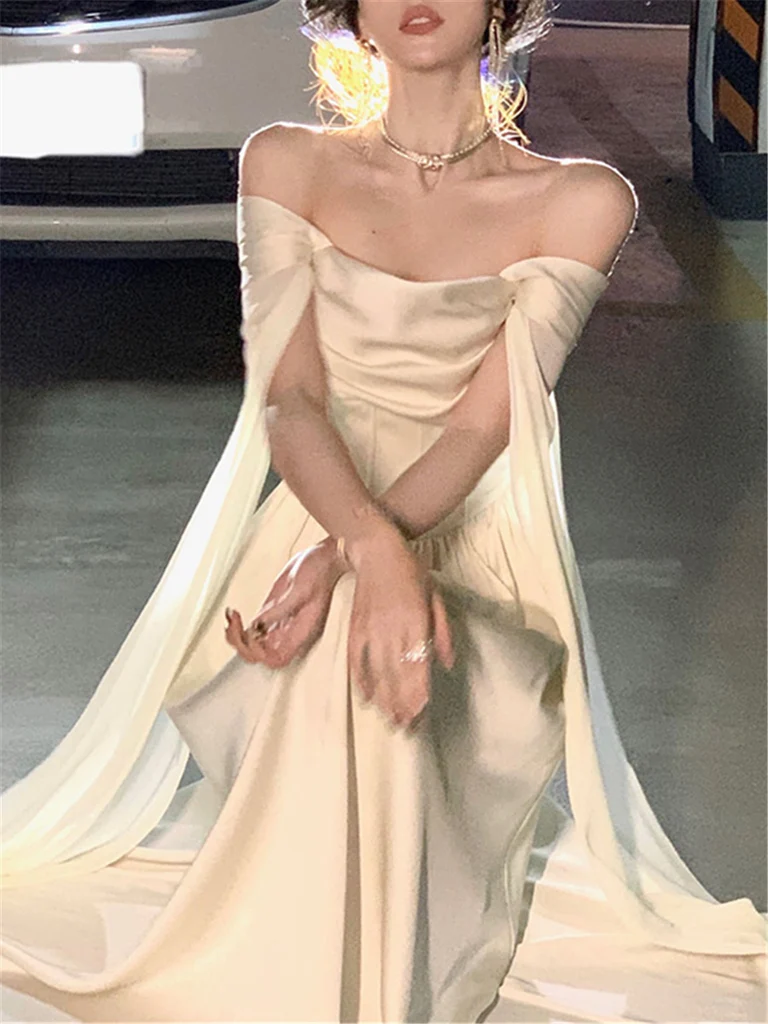 Elegant New Fashion Evening Party Ladies Vestido Vintage Long Prom Dress