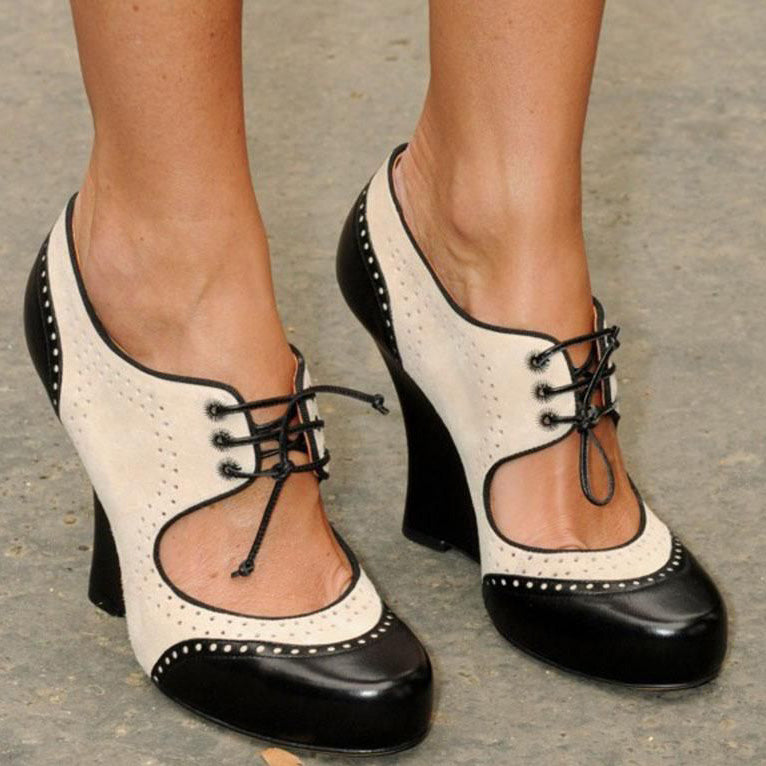 PU Two Tone Cap-toe Strapped Sandals - Mislish
