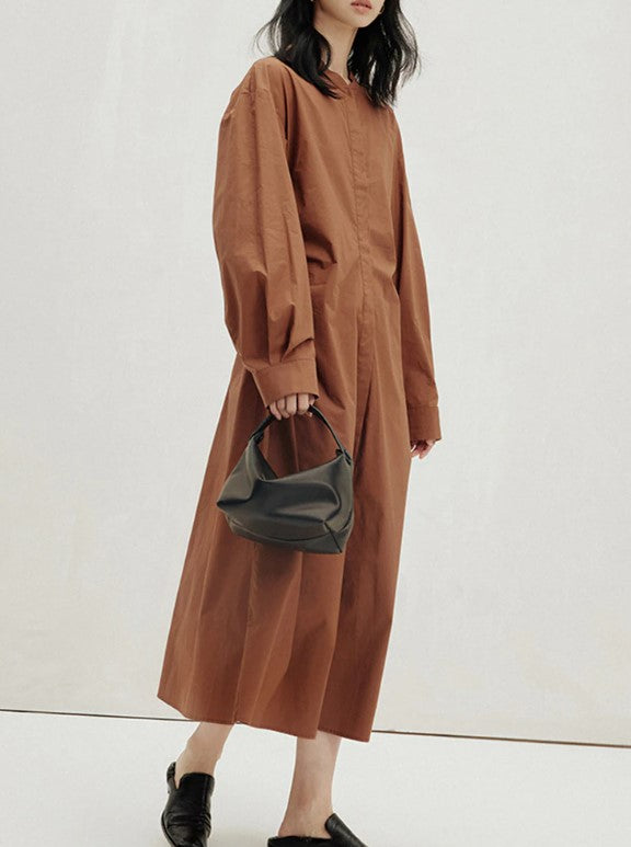 KittenAlarm - Paulina Drop Shoulder Curved Hem Shirt Dress