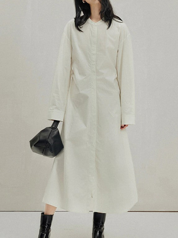 KittenAlarm - Paulina Drop Shoulder Curved Hem Shirt Dress