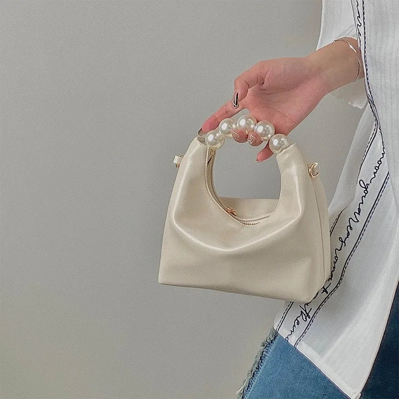 Pearl Handle Fashion Women Clutch Bag