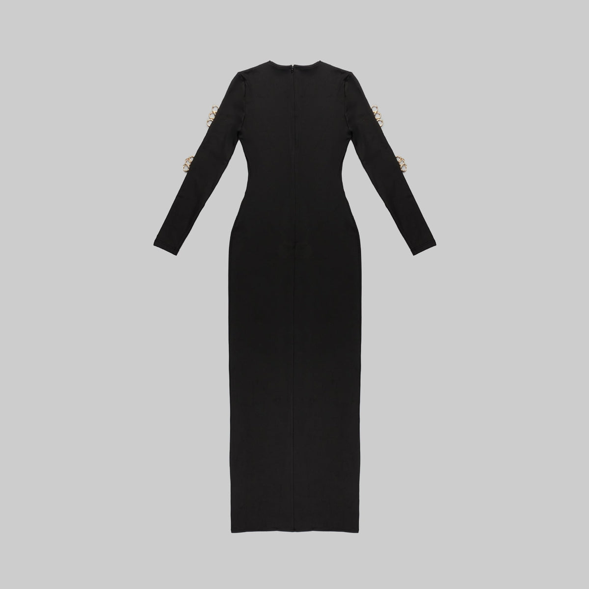 KittenAlarm - Piera V-neck Long Sleeve High Split Maxi Dress