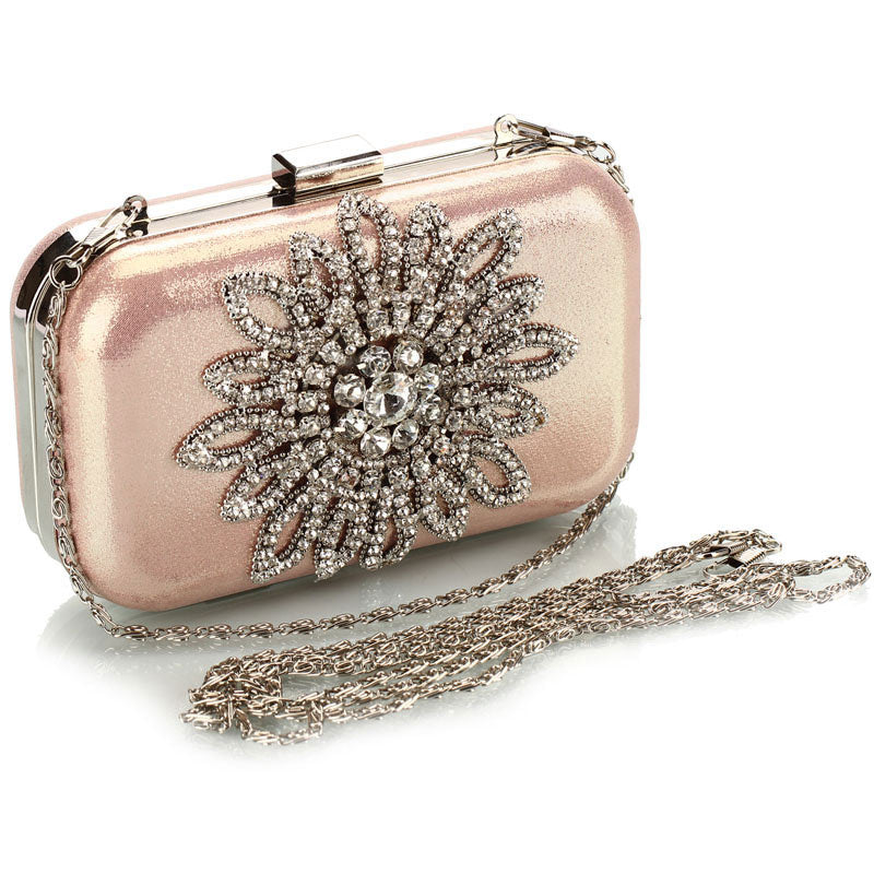 Pink Rhinestone Luxury Party Handbag