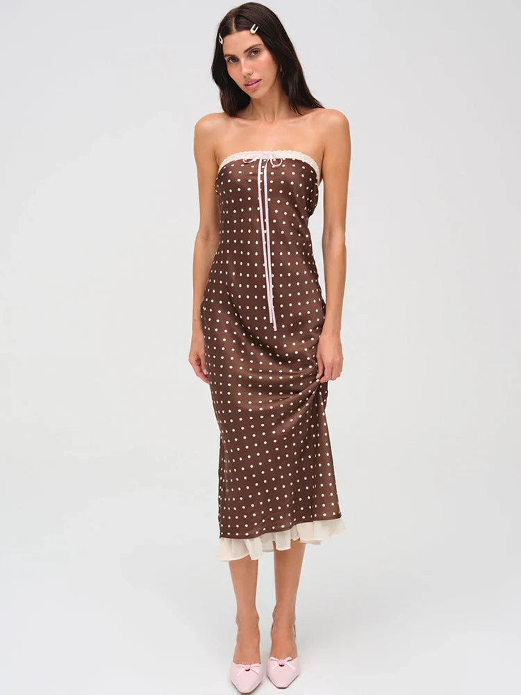 Polka Dot Midi Dress - Fashionpara