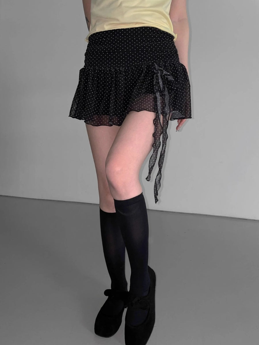 Polka Dot Mini Skirt - Fashionpara