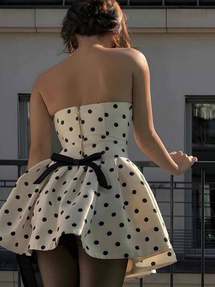 Polka Dot Preppy Mini Dress - Fashionpara