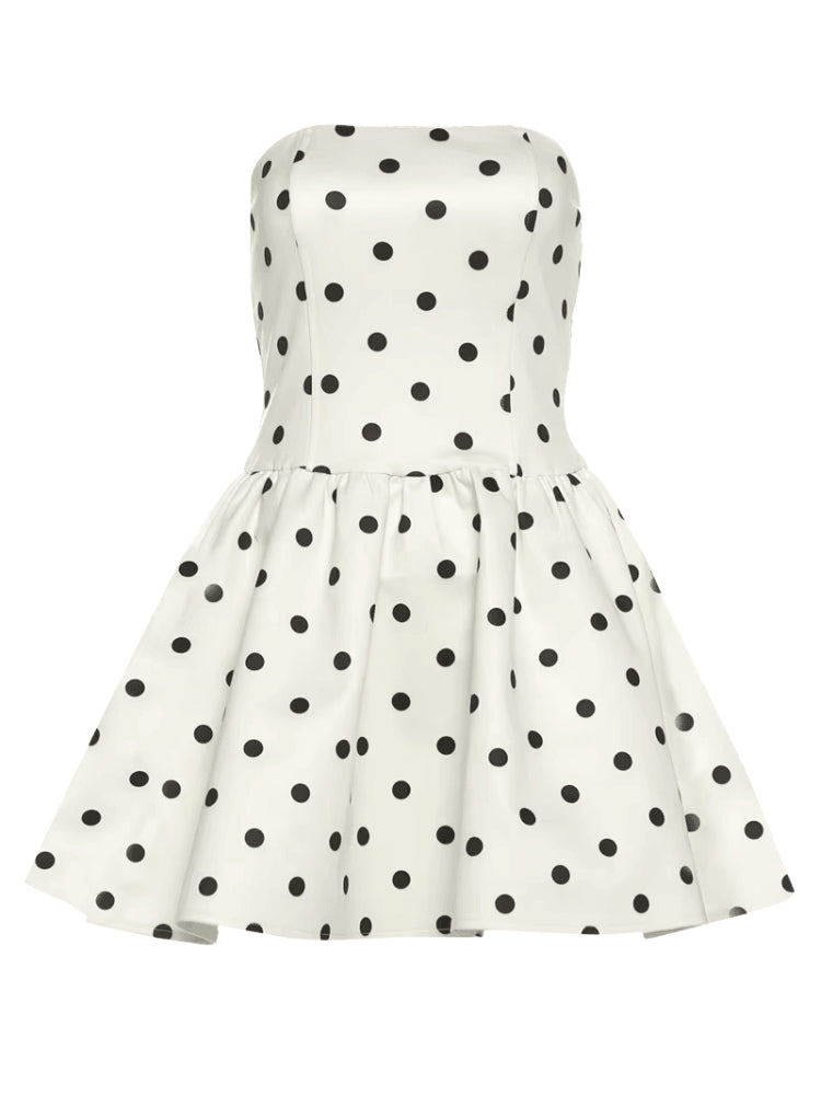 Polka Dot Preppy Mini Dress - Fashionpara