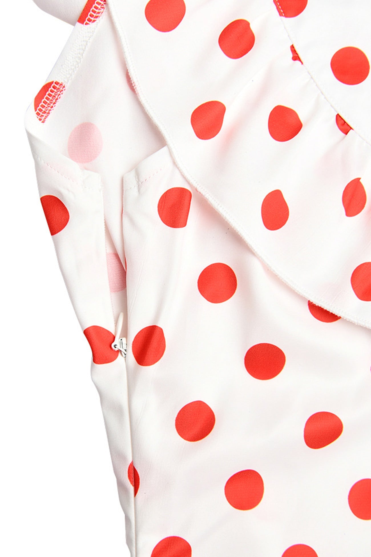 Polka Dots Ruffle Tie-up Midi Dress