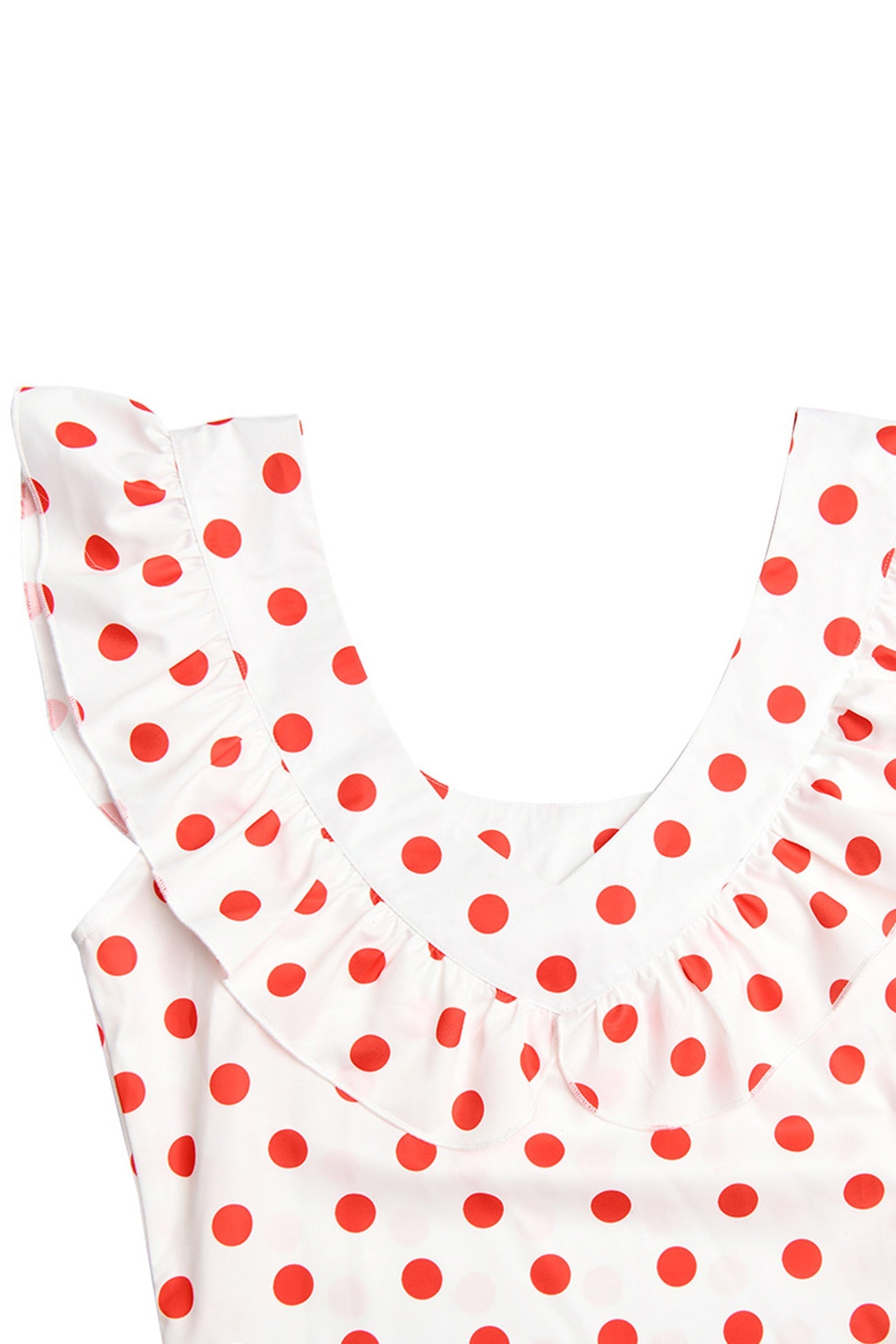 Polka Dots Ruffle Tie-up Midi Dress