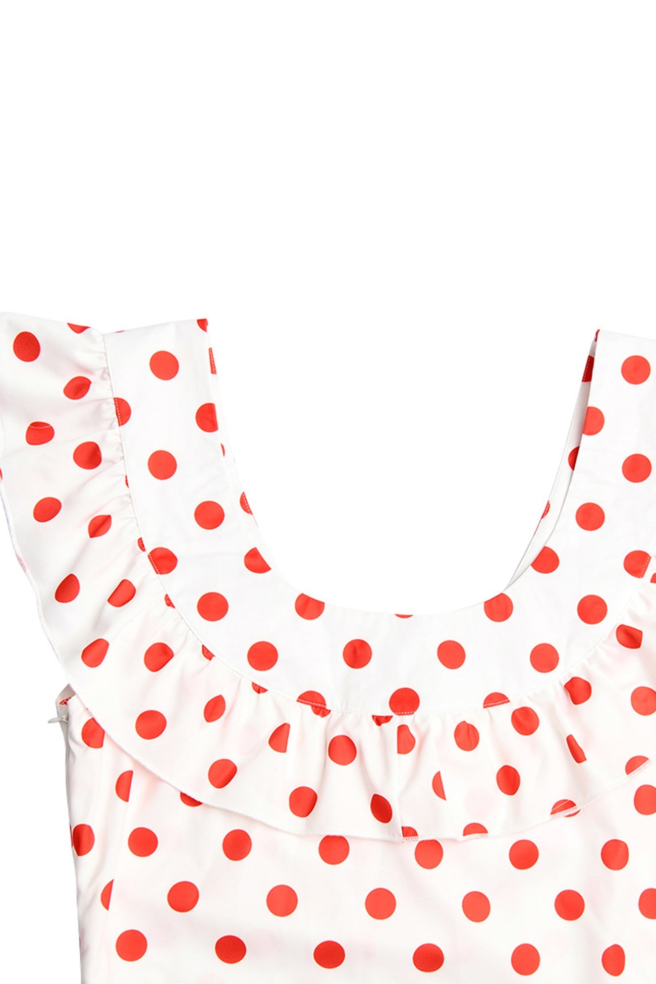 Polka Dots Ruffle Tie-up Midi Dress