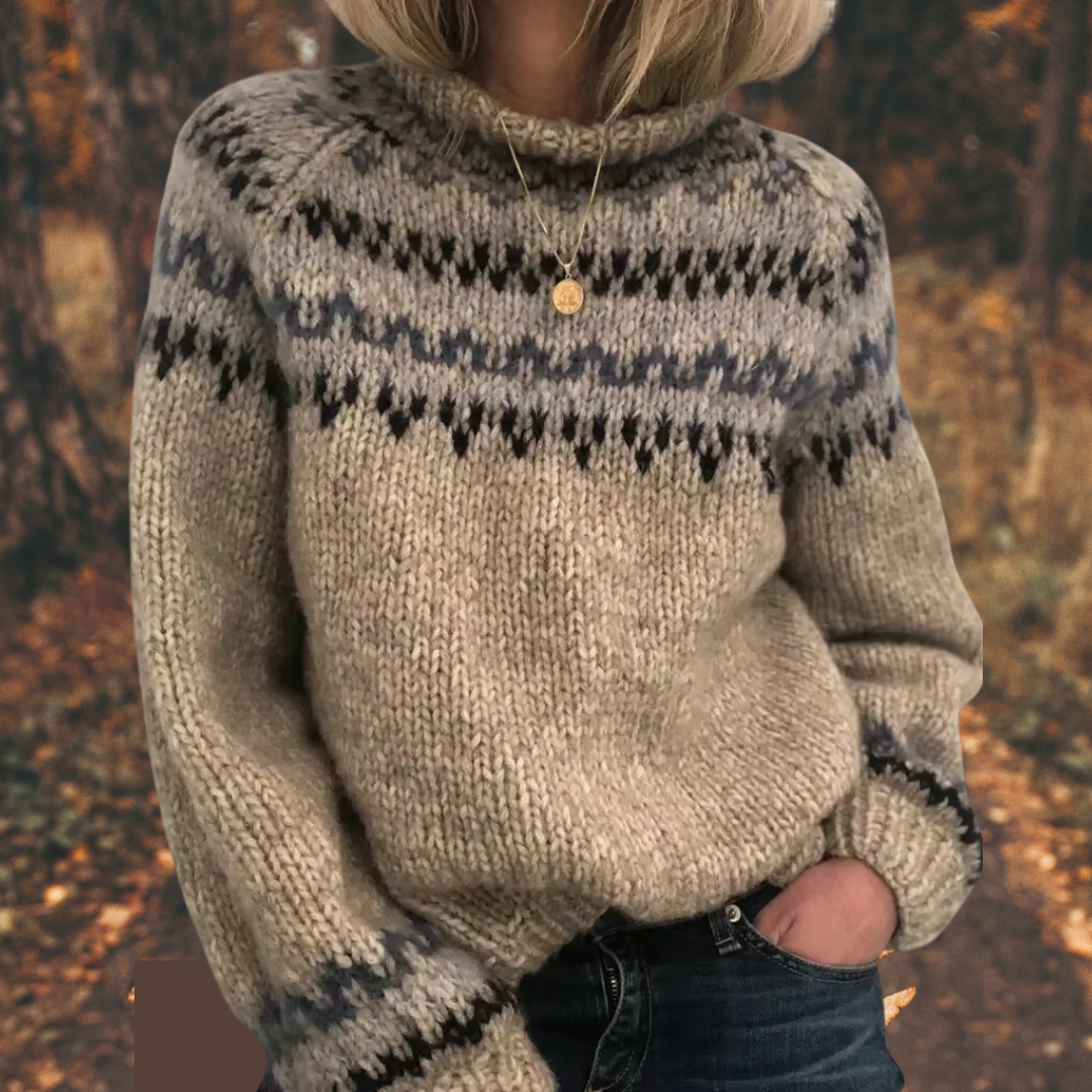 Fair Isle Mock Neck Long Sleeve Jumper 2