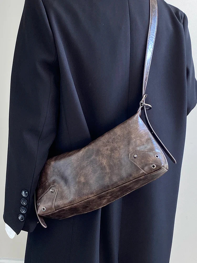 Retro PU Leather Y2K Shoulder Bag
