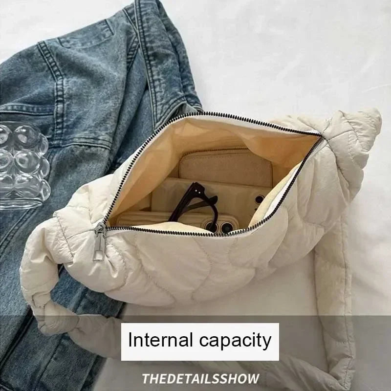 Soft Puffer Cotton Quilted Crossbody Bag