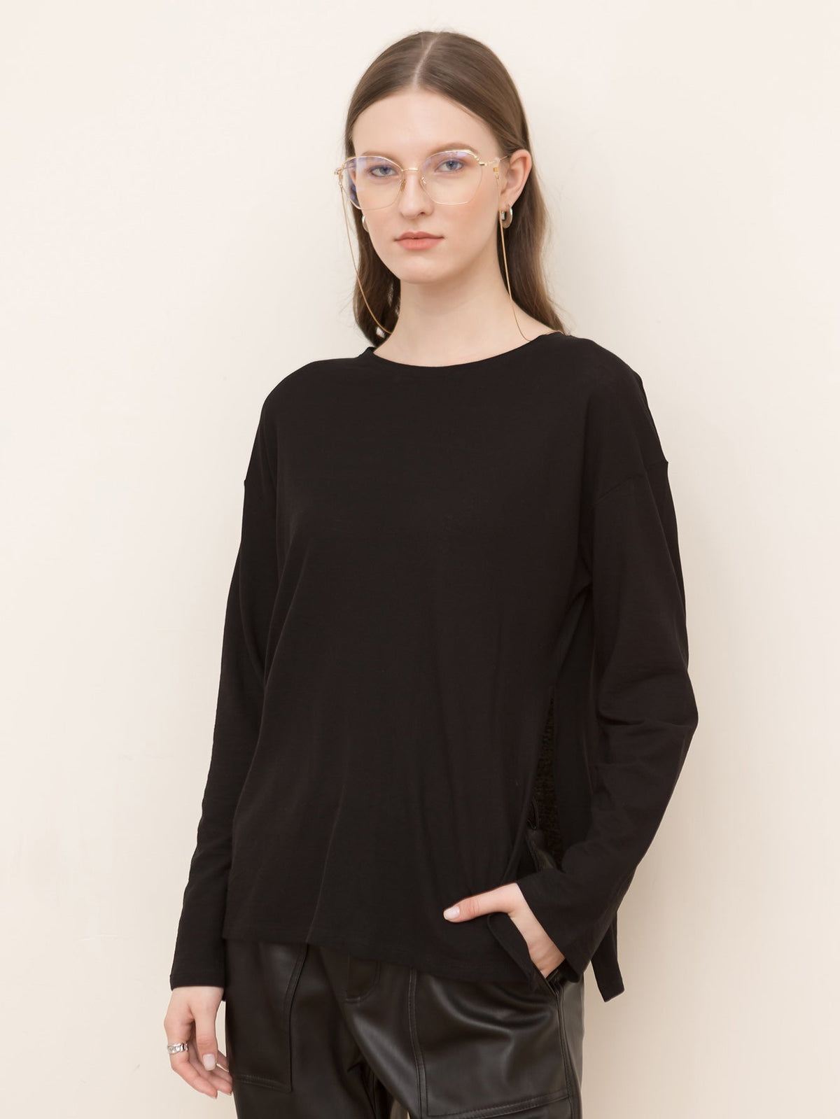 KittenAlarm - Pure cotton round neck long sleeve crop top