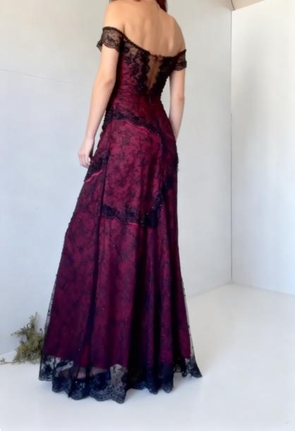 Chic Sheath Strapless Burgundy Tulle Evening Dress Long Prom Dresses