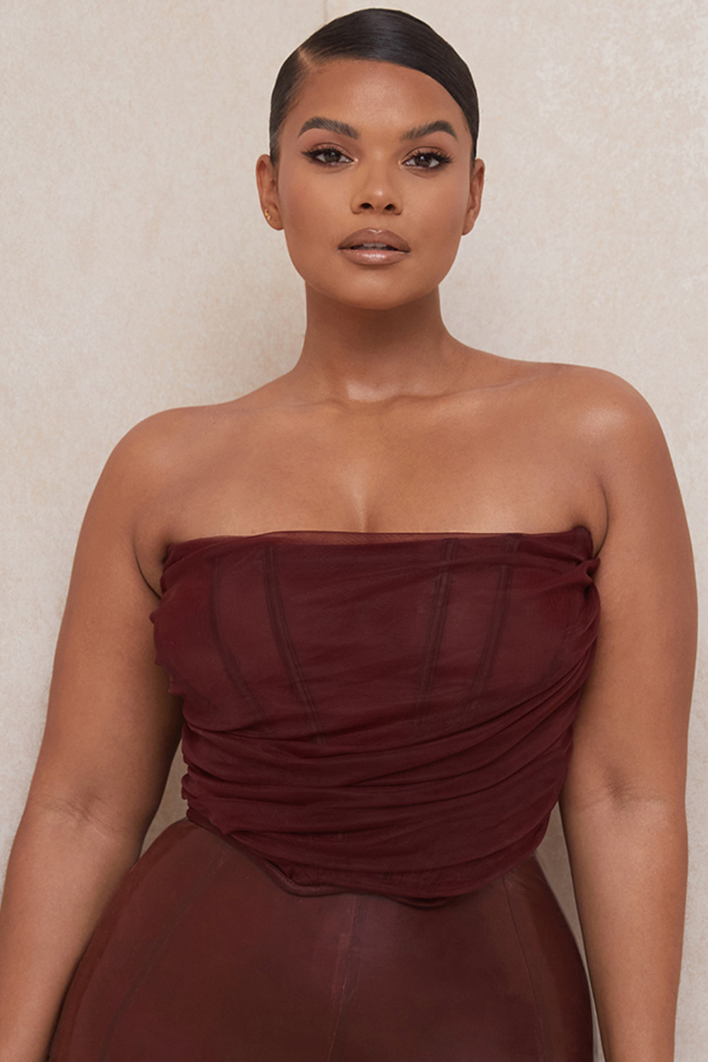 Mesh Boned Corset Top - Fashionpara