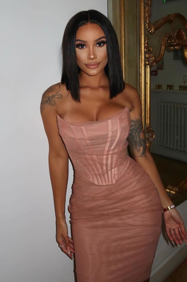 Mesh Strapless Corset Dress - Fashionpara