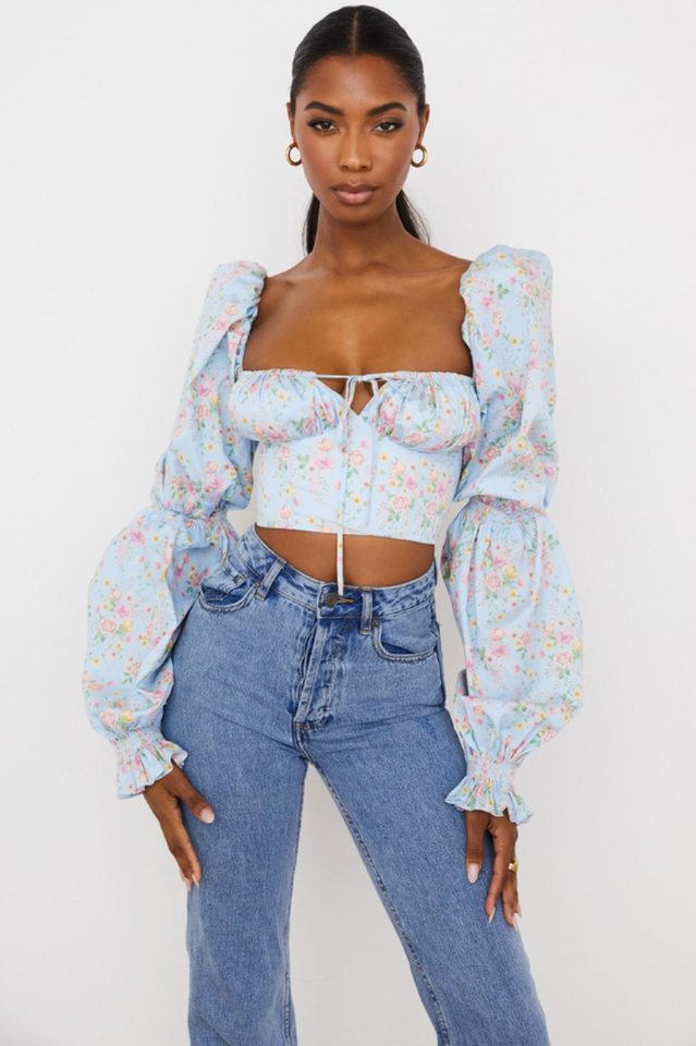 Floral Cropped Corset Top