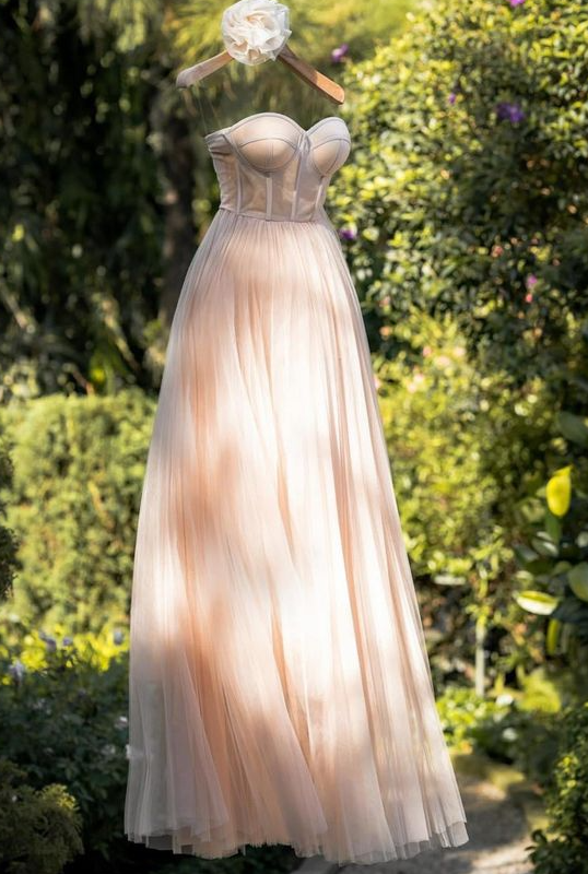 Long Pink Prom Dresses, Formal Evening Dress - Fashionpara