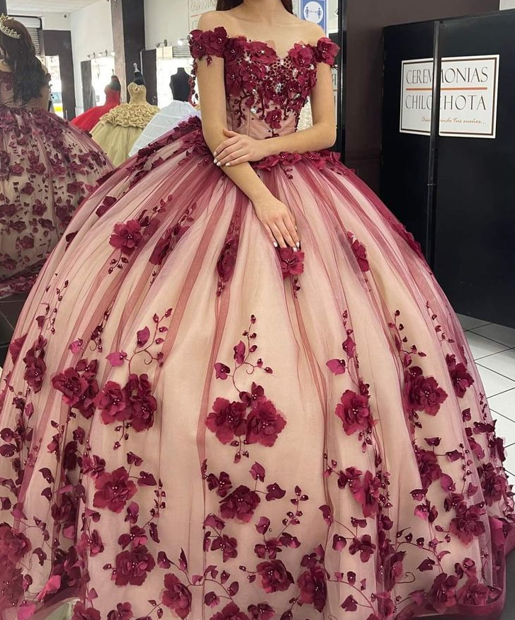 Quinceanera Dress Prom Ball Gowns Applique Corset Back Prom Sweet 16 Dress - Fashionpara