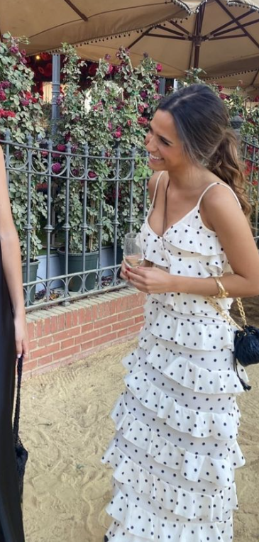 Spaghetti Straps Polka Dots Prom Dress Long Evening Gown - Fashionpara