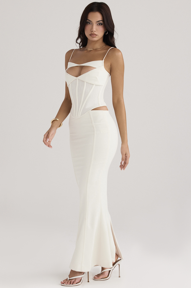 Paloma Ivory Corset Maxi Dress