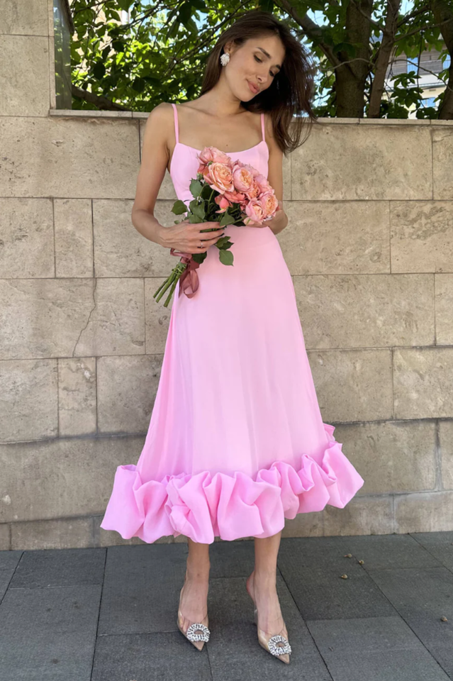 Flounce Bustier Midi Dress - View 6