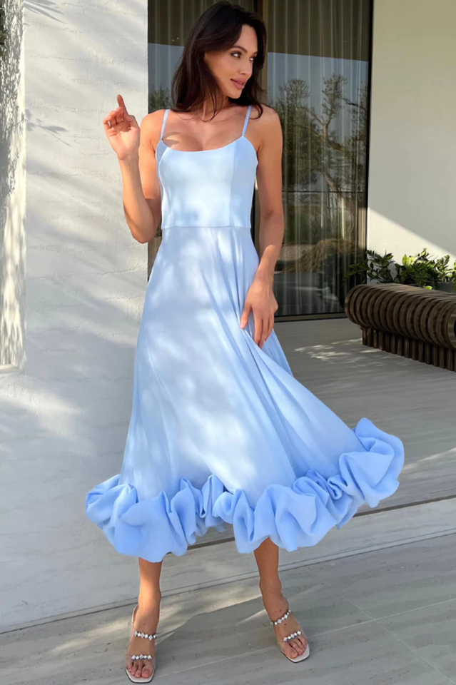 Flounce Bustier Midi Dress - View 9