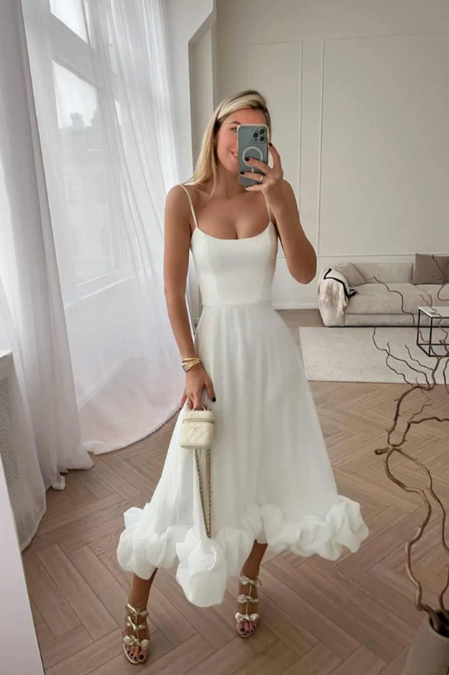 Flounce Bustier Midi Dress - View 14