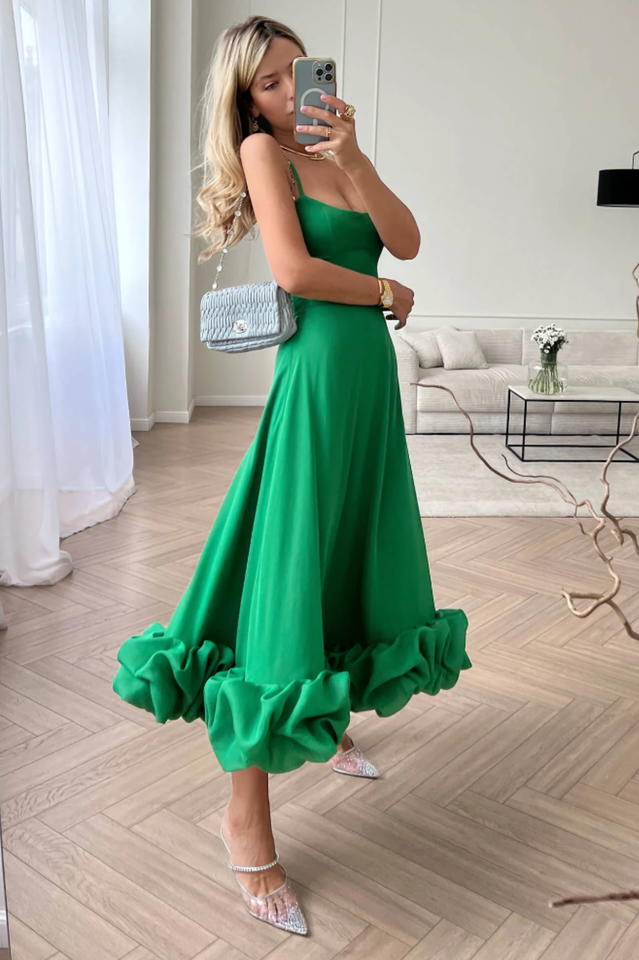 Flounce Bustier Midi Dress - View 10