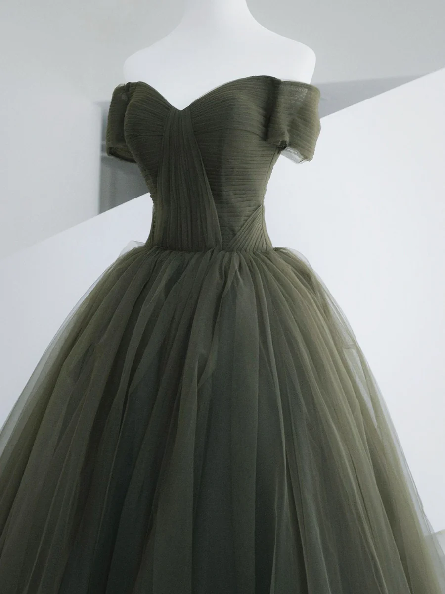 Beautiful Ball Gown Sweet 16 Dress Green Tulle Long Party Dress