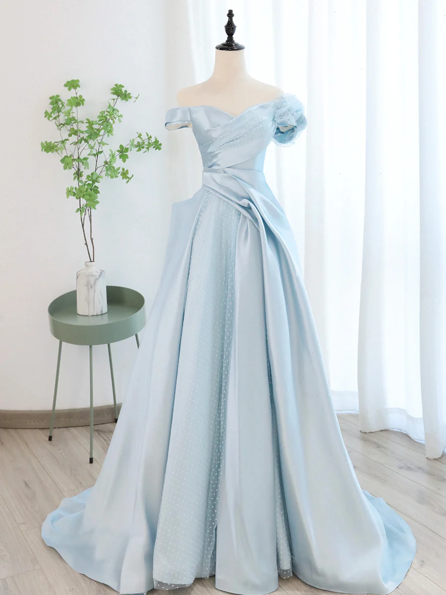A line Off Shoulder Formal Evening Dress Prom Dresses