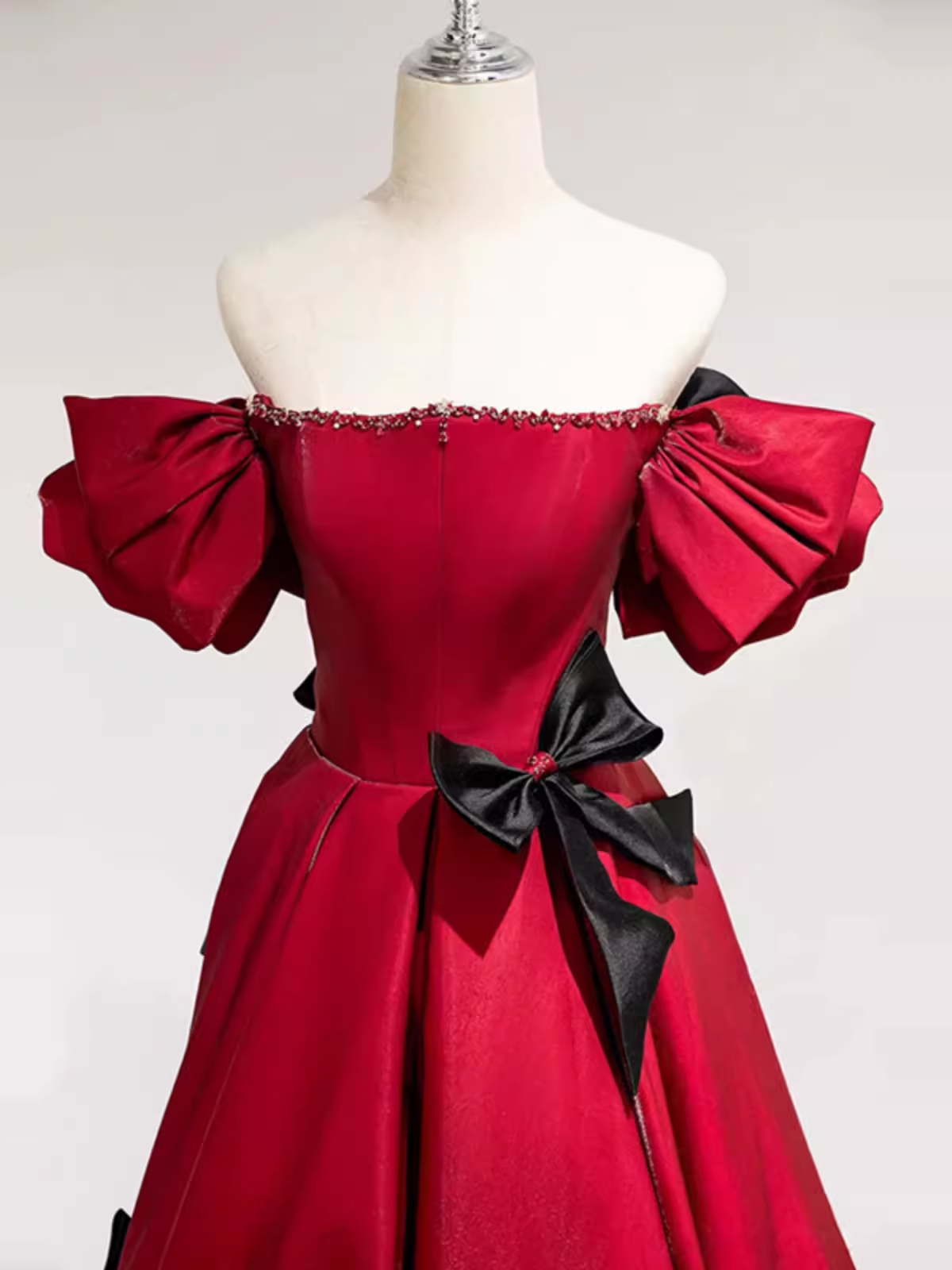 Princess A line Off The Shoulder Party Dresses Red Prom Dresses