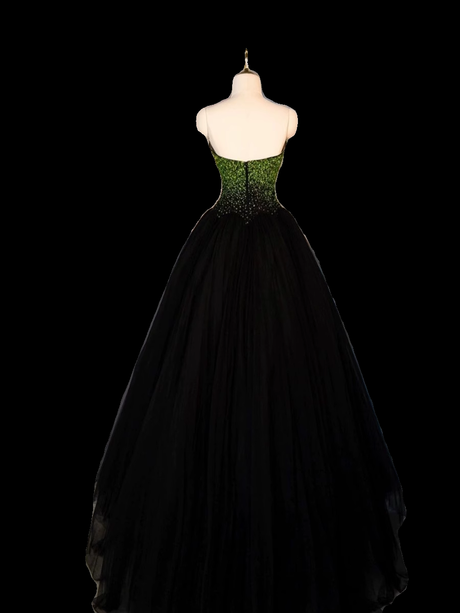 Ball Gown Sweetheart Tulle Black Prom Dresses Evening Dress