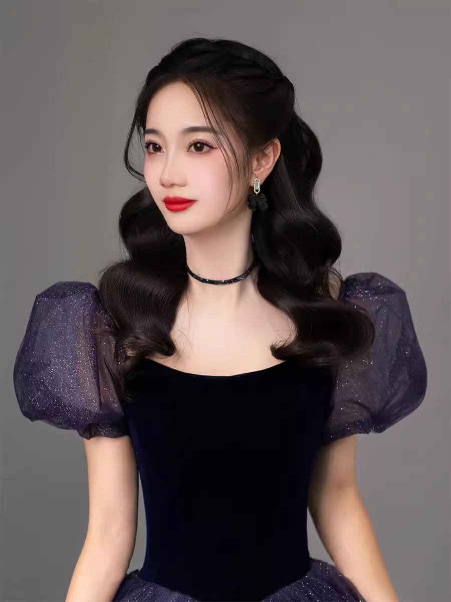 Simple A Line Grape Tulle Prom Dresses Evening Dress